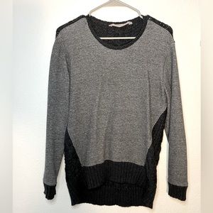 Athleta Black & Gray Cable Knit‎ Sweater Cozy Sweatshirt oversized comfortable